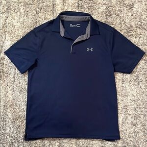 Under Armour Blue Polo Shirt Performance Athletic